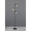 Lampadar  Trio CADIZ metal, sticla, negru, chihlimbar, E14 - R41783032