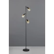 Lampadar  Trio CADIZ metal, sticla, negru, chihlimbar, E14 - R41783032