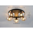Plafoniera Trio DIVINA metal, sticla, negru, chihlimbar, E14 - R66645013