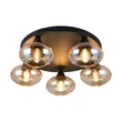 Plafoniera Trio DIVINA metal, sticla, negru, chihlimbar, E14 - R66645013