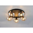 Plafoniera Trio DIVINA metal, sticla, negru, chihlimbar, E14 - R66645013