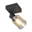Aplica de perete Trio CADIZ metal, sticla, negru, chihlimbar, E14 - R81781032