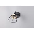Spot Trio JEROME metal, ratan, negru, natural, E27 - Trio-R86231732