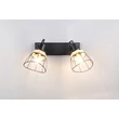 Spot Trio JEROME metal, ratan, negru, natural, E27 - Trio-R86232032