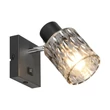 Aplica de perete Trio JACK metal, sticla, negru, fumuriu, E27 - R86421732