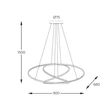 Pendul Zuma Cholet metal,acril,auriu, alb,LED,3000K,56W,6600Lm - ZU-MD7360-1A-3GT