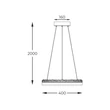 Pendul Zuma Regi metal,acril,negru,transparent,LED,3000K-4000K-5000K,30W,1540Lm - ZU-PD2304400R-MB