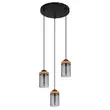 Pendul Globo FINCA metal negru mat E27 IP20 - 15557-3H