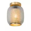 Plafoniera Lucide AGATHA stil Vintage sticla auriu mat-alama opal forma ovala E27 IP20 - 03133/01/02