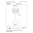 Veioza exterioara Lucide JUSTINE, metal, alb, LED 2W, 2700K - 27889/02/31