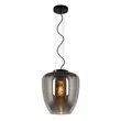 Pendul Lucide FLORIEN stil modern sticla gri fumuriu negru forma ovala E27 IP20 - 30473/28/65