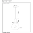 Pendul Lucide JULIUS sticla gri fumuriu auriu mat-alama E27 IP20 - 34438/20/65