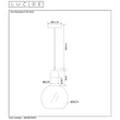 Pendul Lucide JULIUS sticla gri fumuriu auriu mat-alama E27 IP20 - 34438/28/65