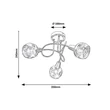 Plafoniera spot Rabalux TAMARA E14 metal crom sticla sticla fumuriu - 5348