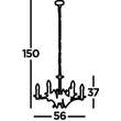 ASCOT - Searchlight-41312-6CC - Pendul