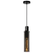 Pendul Lucide ORLANDO stil modern sticla gri fumuriu negru forma cilindric E27 IP20 - 74404/01/65