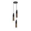 Pendul Lucide ORLANDO stil modern sticla gri fumuriu negru forma cilindric E27 IP20 - 74404/13/65