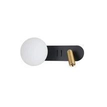 Aplica de perete Azzardo TRASIMENO metal, sticla, negru, auriu, alb, LED+G9, 3000K, 2.9W, 192lm - 5641