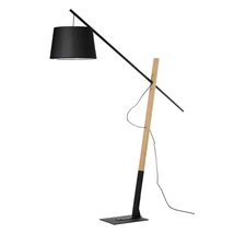 Lampadar Azzardo GARDA lemn, metal, tesatura, maro, negru, E27 - 5643