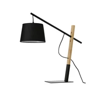 Veioza Azzardo GARDA lemn, metal, tesatura, maro, negru, E27 - 5644