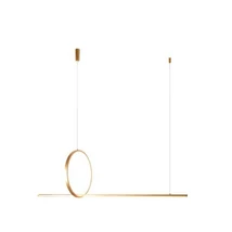 Pendul Azzardo PELLE metal, plastic, auriu, alb, LED, 3000K, 30W, 2400lm - 5757