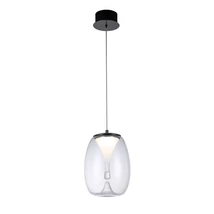 Pendul Azzardo PAMELA metal, sticla, negru, transparent, LED, 3000K, 8W, 640lm - 5823