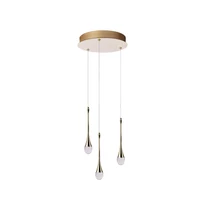 Pendul Azzardo DALMA metal, acril, auriu, transparent, LED, 3000K, 12W, 960lm - 6010