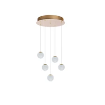 Pendul Azzardo EDEM metal, acril, auriu, transparent, LED, 3000K, 21W, 1680lm - 6018