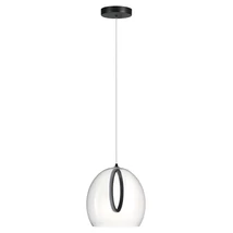 Pendul Azzardo NICOLE metal, sticla, negru, transparent, LED, 8W, 3000K, 640Lm - AZ-6195