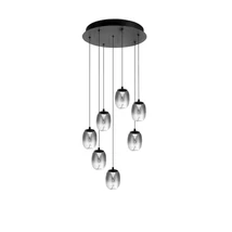 Pendul Azzardo PAMELA metal, sticla, negru, fumuriu, LED, 35W - 6270