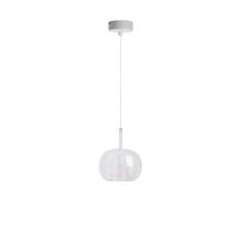 Pendul Azzardo GRACE metal, sticla, alb, transparent, E27 - 6271