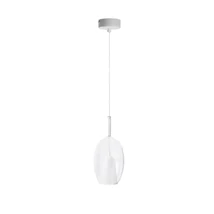 Pendul Azzardo GRACE metal, sticla, alb, transparent, E27 - 6272