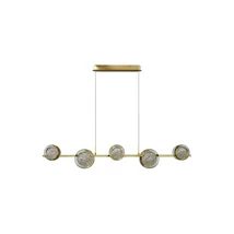 Pendul Azzardo EUFORIA metal, sticla, auriu, transparent, LED, 30W, 3000K - AZ-6737