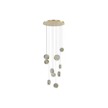 Pendul Azzardo EUFORIA metal, sticla, auriu, transparent, LED, 60W, 3000K - AZ-6739