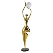 Lampa decor Azzardo DEMETER metal, sticla, auriu, alb, E27 - AZ-6784