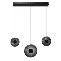 Pendul Azzardo ANDORA metal, sticla, negru, fumuriu, LED, 28W, 3000K, 2025Lm - AZ-6885