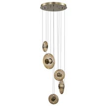 Pendul Azzardo ANDORA metal, sticla, chihlimbar, auriu, LED, 48W, 3000K, 2500Lm - AZ-6886