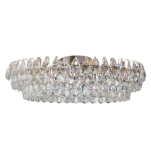 Plafoniera Azzardo BARLETTA metal, cristal, auriu, transparent, LED, 90W, 3000K - AZ-6903