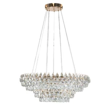 Pendul Azzardo BARLETTA metal, cristal, auriu, transparent, LED, 180W, 3000K - AZ-6904