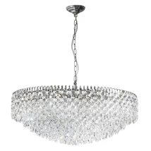 Pendul Azzardo BURANO metal, cristal, crom, transparent, E14 - AZ-6907