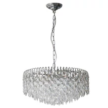 Pendul Azzardo BURANO metal, cristal, crom, transparent, E14 - AZ-6908