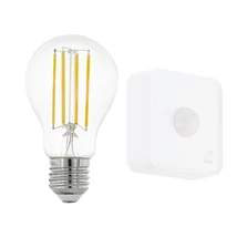 Bec dimabil Eglo E27-LED 6W 4000K 806lm 320° baza din plastic alb, abajur sticla transparent | 12257