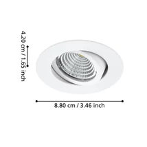Spot incastrabil Eglo SALICETO metal, sticla, alb, LED, 3x 6W, 4000K, 3x 450 Lm - 33391