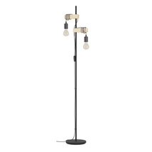 Lampadar Eglo TOWNSHEND metal, lemn, negru, maro, E27 - 43516