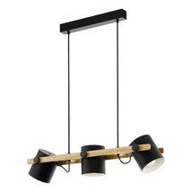 Pendul Eglo HORNWOOD metal, lemn, negru, maro, E27 - 43517