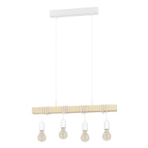Pendul Eglo TOWNSHEND metal, lemn, alb, maro, E27 - 43704