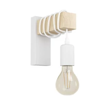 Aplica de perete Eglo TOWNSHEND metal, lemn, alb, E27 - 43706