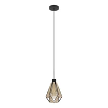 Pendul Eglo ADWICKLE, dulie E27, nu contine becul, IP20, baza din otel negru, abajur textil natur | Eglo-43776