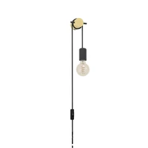 Aplica de perete Eglo BUDDON metal, lemn, negru, maro, E27 - 43898