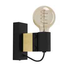 Aplica de perete Eglo BAILRIGG metal, lemn, negru, maro, E27 - 43903